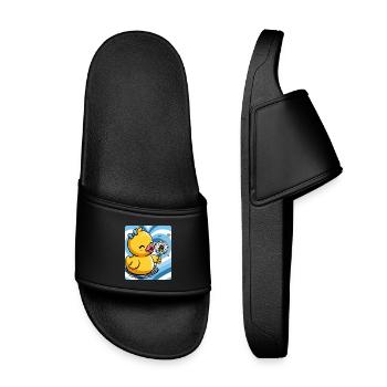 Breloque canard mignon avec pissenlit - Claquettes enfant - noir - Devant