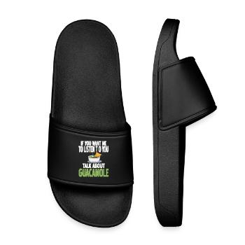 Talk About Guacamole Funny Food Humor for Fans - Kinder Badelatschen - Schwarz - Vorne
