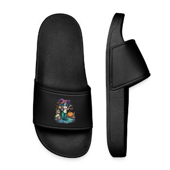 Sorcière Sirène avec des éléments d’Halloween - Claquettes enfant - noir - Devant