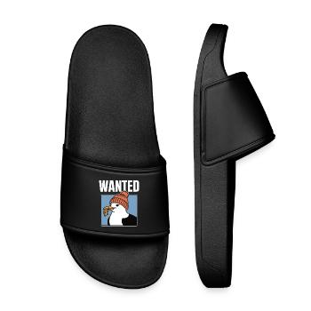 Wanted: French Fries Seagull - Kids’ Pool Sliders - black - Front