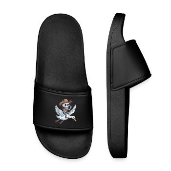 Squelette cow-boy sur cygne - Claquettes enfant - noir - Devant