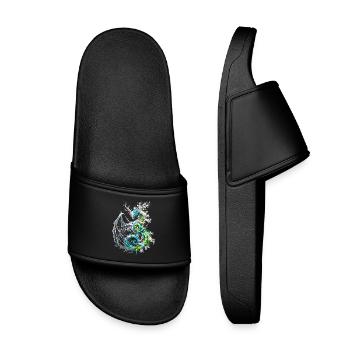 Dragon of Life and Death - Kids’ Pool Sliders - black - Front