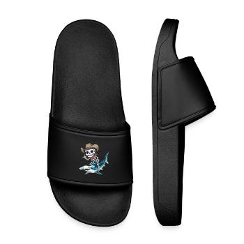 Squelette cow-boy chevauchant requin marteau - Claquettes enfant - noir - Devant