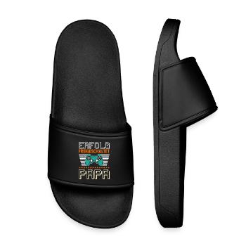 Gambler Dad ACHIEVEMENT UNLOCKED Funny - Kids’ Pool Sliders - black - Front