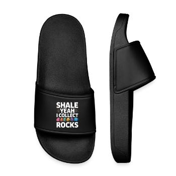 Rock Collecting Rockhound Rock Collector Geology - Kids’ Pool Sliders - black - Front