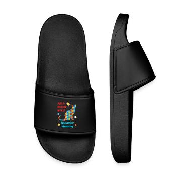 Love, Acceptance, Autism Power - Kids’ Pool Sliders - black - Front