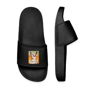 Alpaga Fan Rétro Lama Drôle - Claquettes enfant - noir - Devant