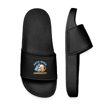 Dad-to-be DADDY IS PREPARED Funny - Kids’ Pool Sliders - black - Front