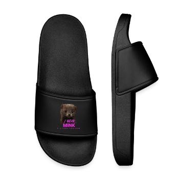 I Wear Mink – Déclaration anti-fourrure - Claquettes enfant - noir - Devant