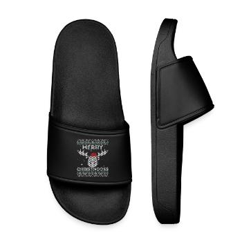 Joyeux Noël - Drôle Laid Noël Design - Claquettes enfant - noir - Devant