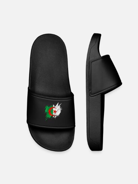 Drapeau de l’Algérie, style déchiré - Claquettes enfant - noir