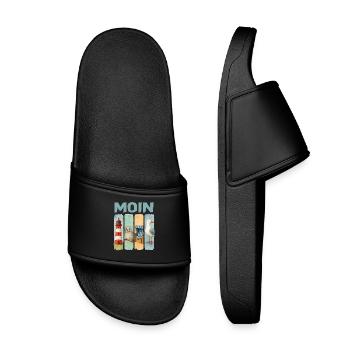 Phare de Moin, chaise de plage avec phoques, côte des mouettes - Claquettes enfant - noir - Devant