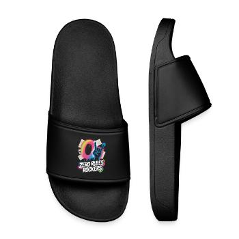 Zero Rules Rockers Punk Rock Music - Kids’ Pool Sliders - black - Front