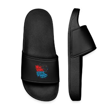 New York State of Mind – Graffiti Street Art Look - Kids’ Pool Sliders - black - Front