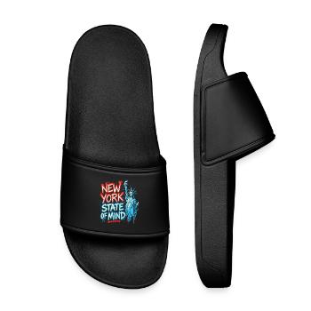 New York State of Mind – Graffiti Street Art Look - Kids’ Pool Sliders - black - Front