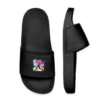 Joueuse de softball, softball, joueuse de softball - Claquettes enfant - noir - Devant
