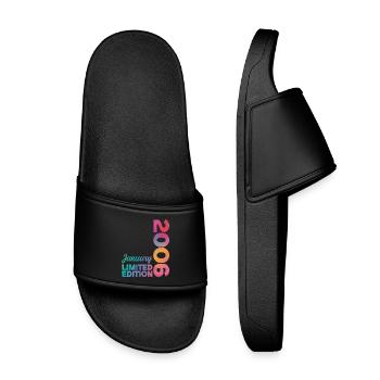 Birthday January 2006 Born In January Gift - Kids’ Pool Sliders - black - Front