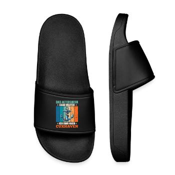 Papi MAISON DE RETRAITE PEUT ATTENDRE, JE VAIS - Claquettes enfant - noir - Devant