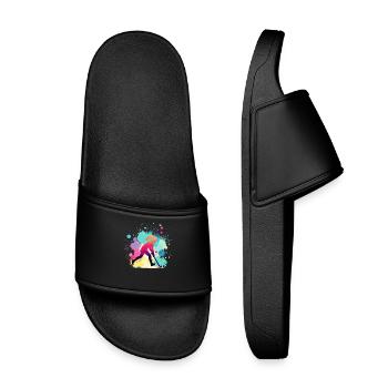 Field Hockey, Field Hockey Player, Hockey - Kids’ Pool Sliders - black - Front