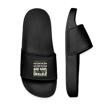 Ukulélé hawaïen que j’ai demandé - Claquettes enfant - noir - Devant
