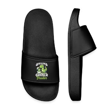 Motif de frère et de sœur dinosaure dinosaure Big Brother - Claquettes enfant - noir - Devant