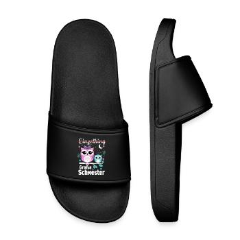 Grande sœur Hiboux Bébé aîné Frères et sœurs - Claquettes enfant - noir - Devant