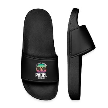 Retired NEVER TOO OLD FOR A PADEL COMPETITION - Kids’ Pool Sliders - black - Front
