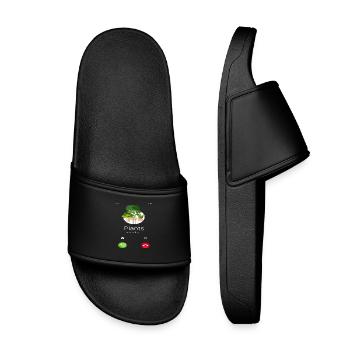 Les plantes appellent l’amant des plantes - Claquettes enfant - noir - Devant