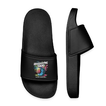 Funny Cleaning Design - Kids’ Pool Sliders - black - Front