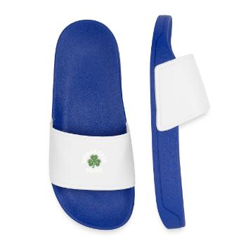 Shenanigans Squad Shamrock - Kids’ Pool Sliders - royal blue - Front