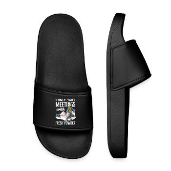 Snowboarding Snowboard Meeting Chairlift - Kids’ Pool Sliders - black - Front