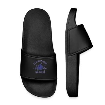 Mein Herz schlägt in Garn Lustiger Häkelliebhaber - Kinder Badelatschen - Schwarz - Vorne