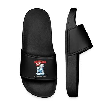Greenland Is Not For Sale - Kids’ Pool Sliders - black - Front