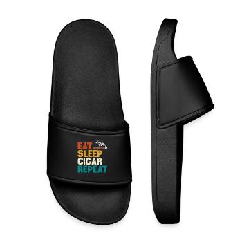 Mange du sommeil, du cigare Répétition du thé - Claquettes enfant - noir - Devant