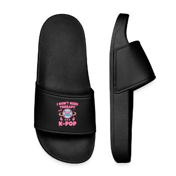 I Dont Need Therapy Pop K-Pop Korean Music Fans - Kids’ Pool Sliders - black - Front
