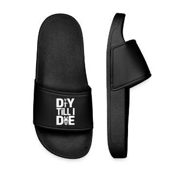 DIY Till I Die Statement - Kids’ Pool Sliders - black - Front