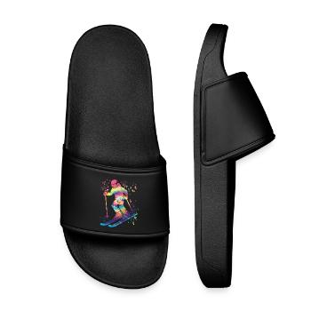 Alpine skiing Winter sports Nordic skiing - Kids’ Pool Sliders - black - Front