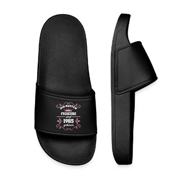 Anniversaire de coiffeur 1985 Coiffeur vintage - Claquettes enfant - noir - Devant