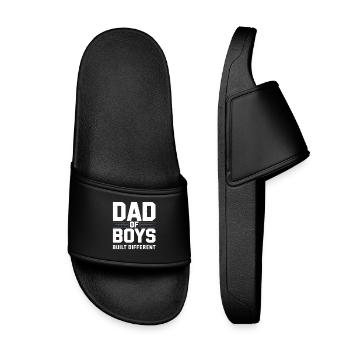 Dad of Boys – Stolzer Jungen Papa Spruch - Kinder Badelatschen - Schwarz - Vorne