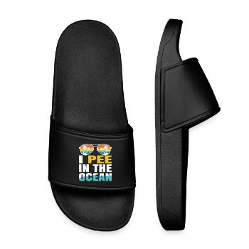 Je pisse dans l’océan en disant lunettes de soleil rétro - Claquettes enfant - noir - Devant