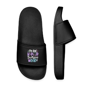 Je suis le papa d’anniversaire de K Pop - Claquettes enfant - noir - Devant