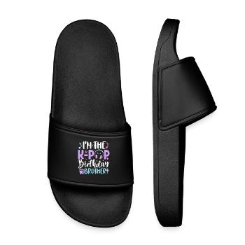 Je suis le frère d’anniversaire de K Pop - Claquettes enfant - noir - Devant