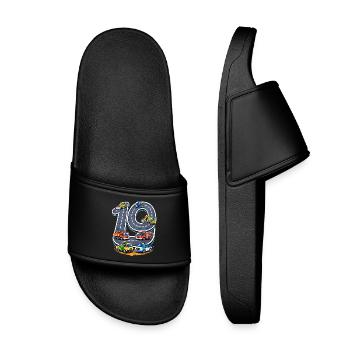 90 ans d’illustration de construction routière - Claquettes enfant - noir - Devant