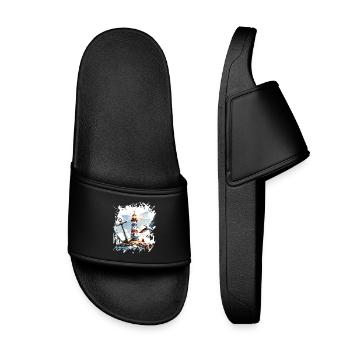 Mouette Ancre du Phare - Claquettes enfant - noir - Devant