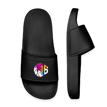 NON. 16 NUMÉRO 16 BASKET 16E ANNIVERSAIRE - Claquettes enfant - noir - Devant