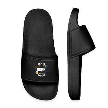 Beer League Hockey Funny Hockey Players Team Humor - Kids’ Pool Sliders - black - Front