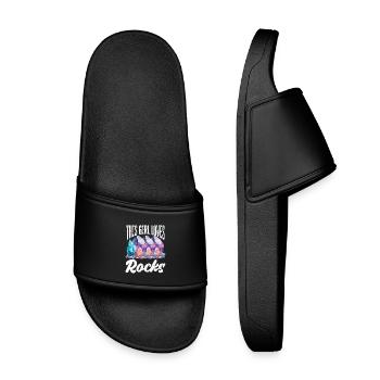 Cette fille adore les roches géologue - collectionneuse de roches - Claquettes enfant - noir - Devant
