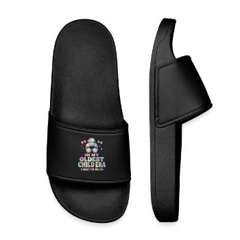 L’humour de la famille fille à l’ère de mon aîné - Claquettes enfant - noir - Devant