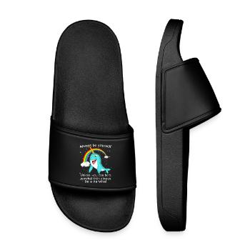 Always Be Yourself Unless You Can Be A Narwhal - Kids’ Pool Sliders - black - Front