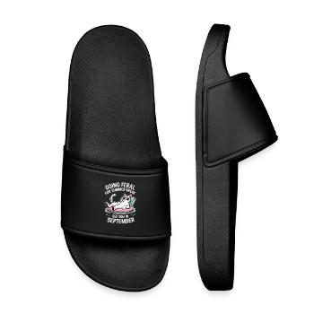 Funny Cat Summer Break Going Feral Teacher - Kids’ Pool Sliders - black - Front